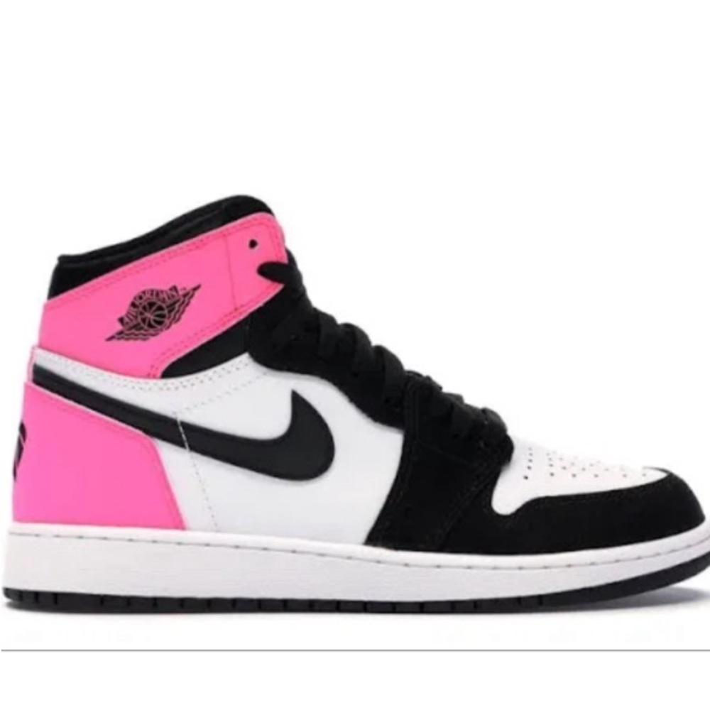 Jordan Black and Pink High-Top Sneakers